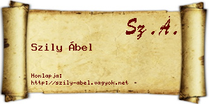 Szily Ábel névjegykártya